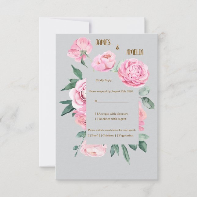Choix de menu pour le repas de mariage aux Roses r (Devant)