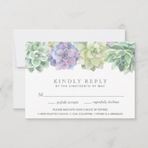 Choix de menu vert et violet pour un mariage succu