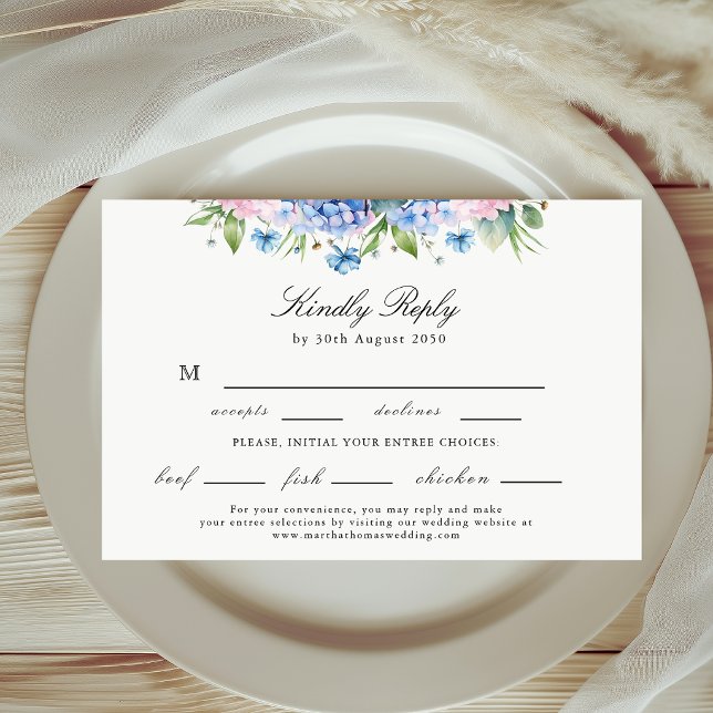 Choix de Nourriture Mariage Réponse Hydrangea Bleu (Créateur téléchargé)