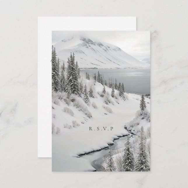 choix de repas de mariage d'hiver en Islande RSVP (Devant / Derrière)