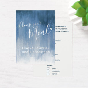 choix de repas mariage gris bleu art petites carte