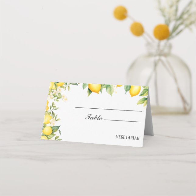 Choix du menu de mariage et numéro de table Lemon (Devant)