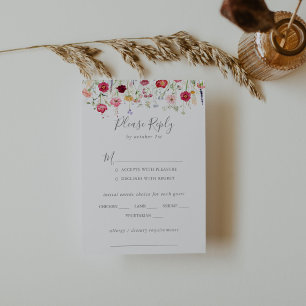 Choix du menu du Mariage Fleur sauvage multicolore