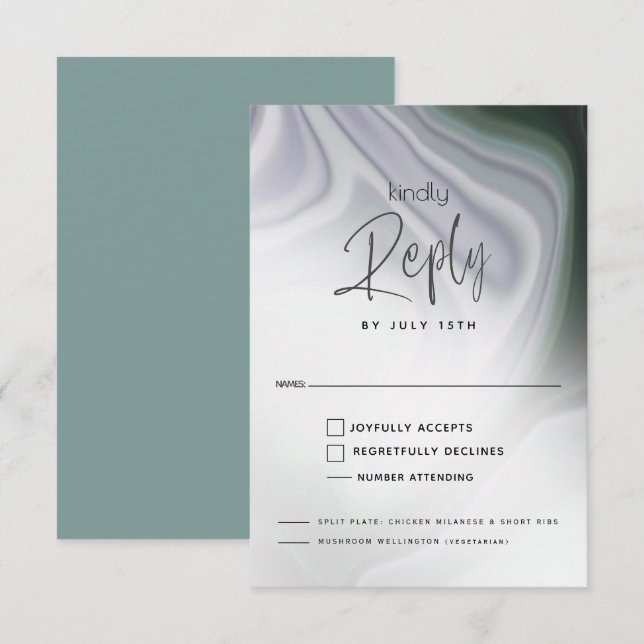 CHOIX DU REPAS RSVP | Dusty Jade et Violet Abstrai (Devant / Derrière)