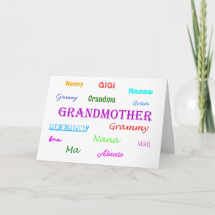 Choix d'une carte de grand-mère