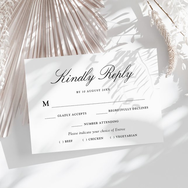 choix simple de repas de typographie carte RSVP (Créateur téléchargé)