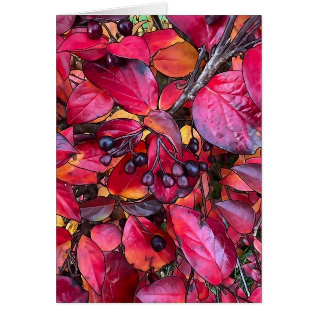 Chokecherries d'automne - Carte d'art de 5 po x 7  (Devant)