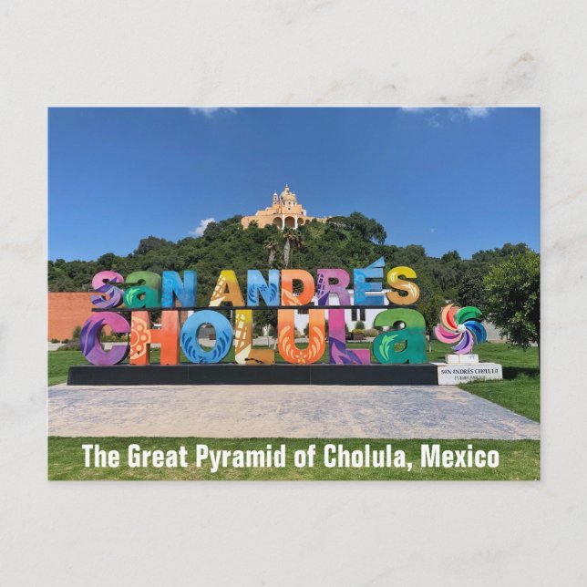 Cholula Pyramid, Mexique Carte postale (Devant)