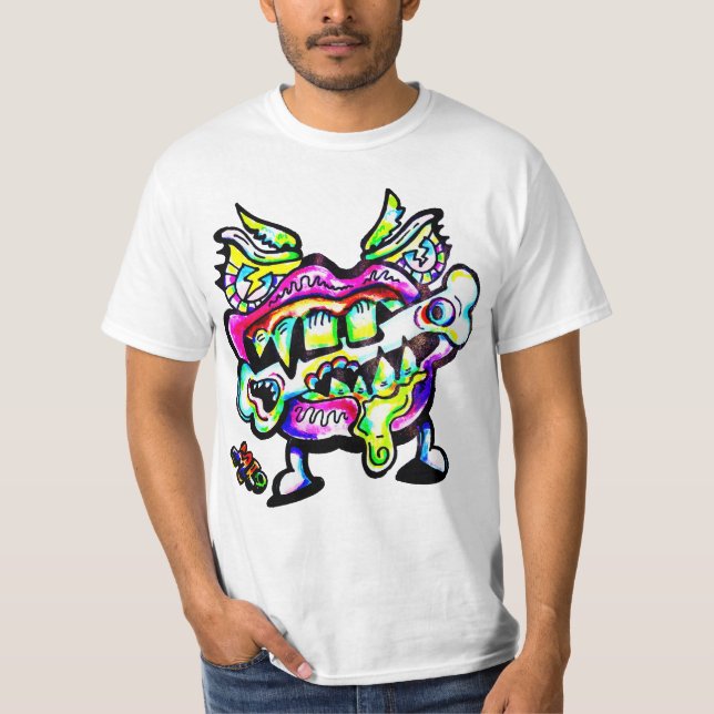 Chompe Monster Mouth M13 Color Graphic Art T-shirt (Devant)