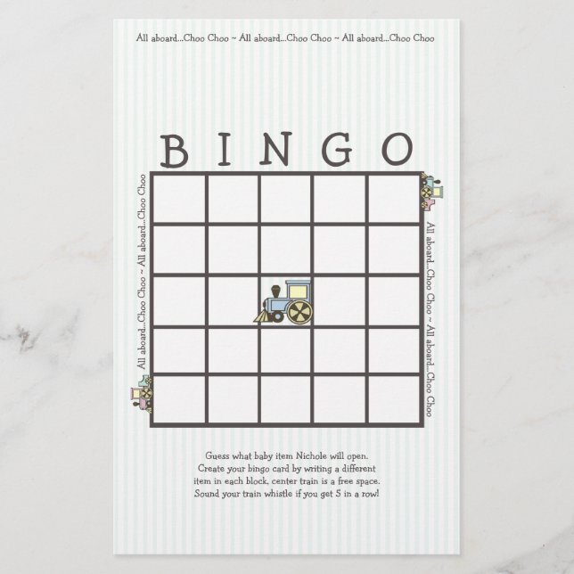 Choo Choo Baby Bingo Jeu de douche (Devant)