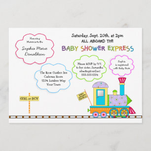 Choo Choo Baby Shower Invitations