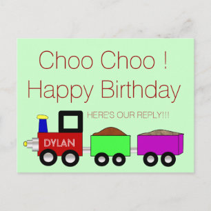 Choo Choo Joyeux Anniversaire ! ! Carte postale RS