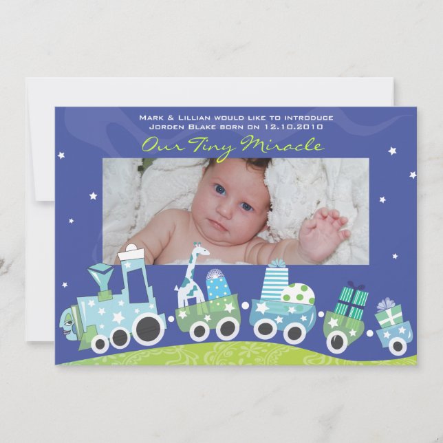 Choo choo Train Baby Faire-part GreetiIng Card (Devant)