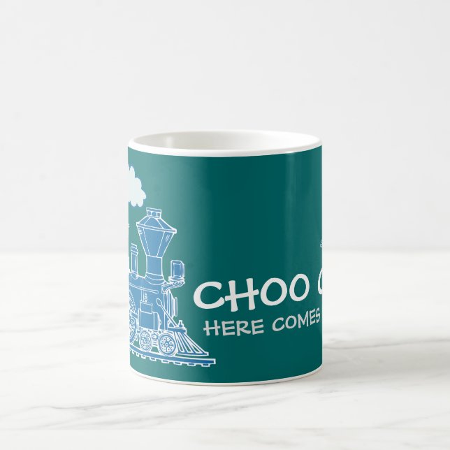 "Choo Choo vient ici le train" tasse turquoise ble (Centre)