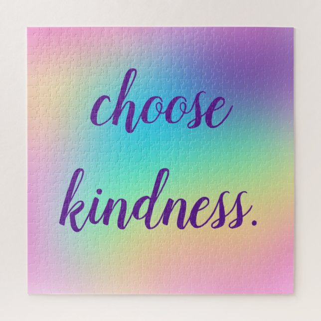 "Choose Kindness" Rainbow Ombre Prismatic Puzzle (Vertical)