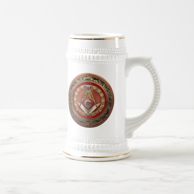 Chope À Bière [200] Master Mason - Gold Carré & Compass (Droite)