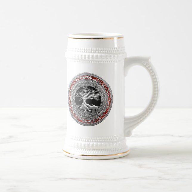 Chope À Bière [200] Treasure Trove : Celtic Tree of Life [Argent (Droite)