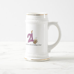 Chope À Bière 21ème Bière d'anniversaire (personnalisable)