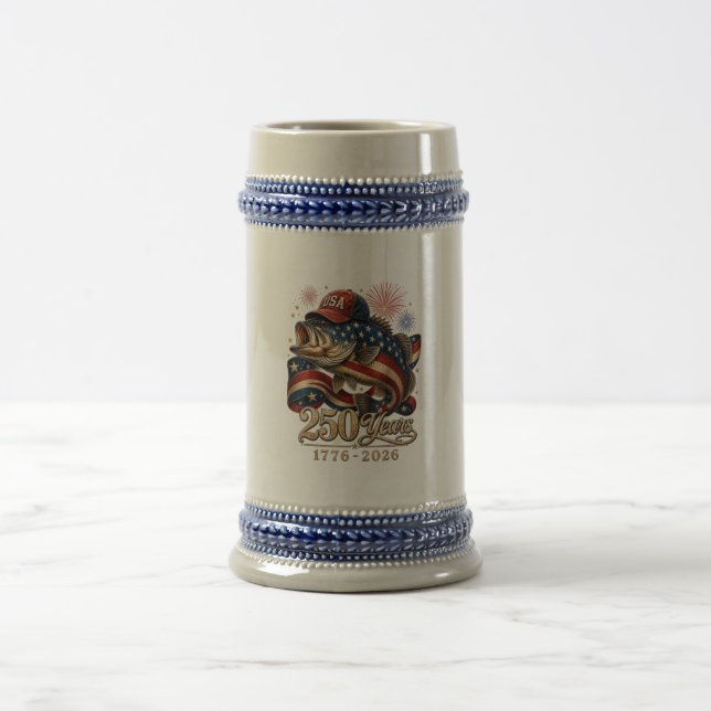 Chope À Bière 250 Amérique 1776 2026 Pêche à la basse USA Drapea (Centre)