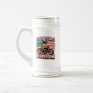 Chope À Bière 250 Ans De Liberté Patriote Grenouille Motard USA