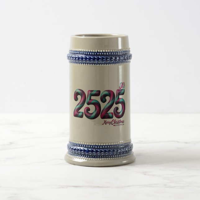 CHOPE À BIÈRE 2525 STEIN DE NOËL, BLEU/GRIS 22 OZ / BLANC/OR (Centre)