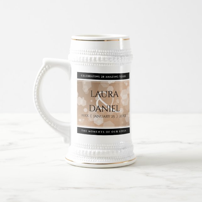 Chope À Bière 28e anniversaire du Mariage de lin élégant (Gauche)
