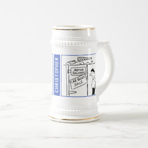 Chope À Bière 2 dessins animés sur le thème de l'auto pour perso