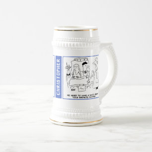 Chope À Bière 2 dessins humoristiques de docteur amusants avec l