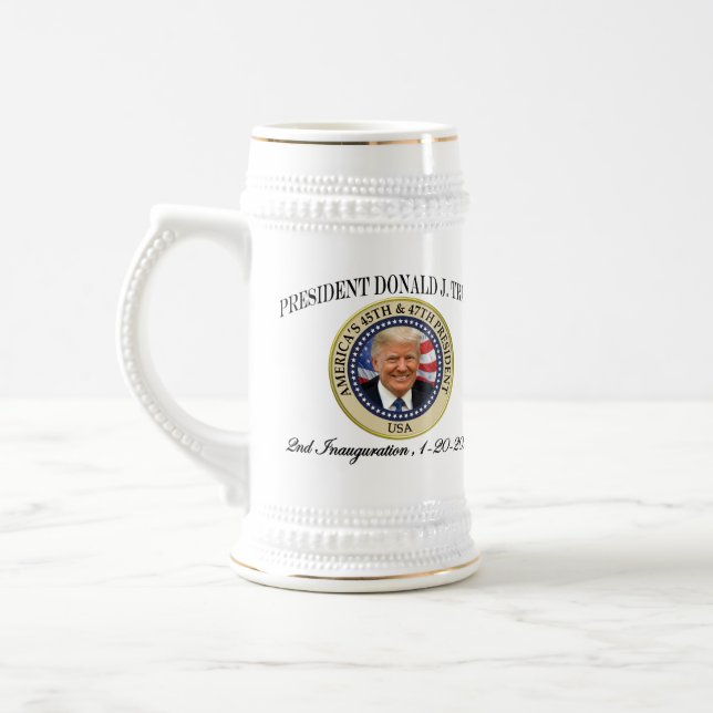 Chope À Bière 47e président Donald Trump - Inauguration Keepsaké (Gauche)