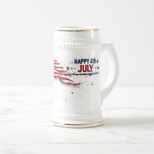 Chope À Bière 4 juillet - Tache de peinture de drapeau américain