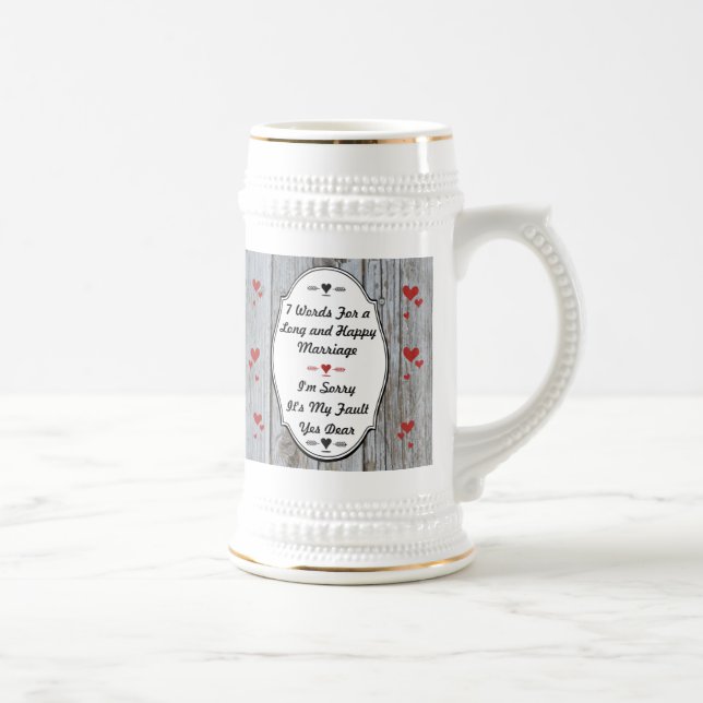 Chope À Bière 7 Mots Pour Un Mariage Long Et Heureux (Droite)