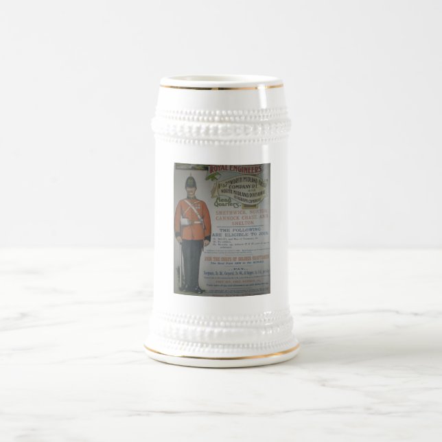 Chope À Bière Affiche royale 1890 de recrutement d'ingénieurs de (Centre)