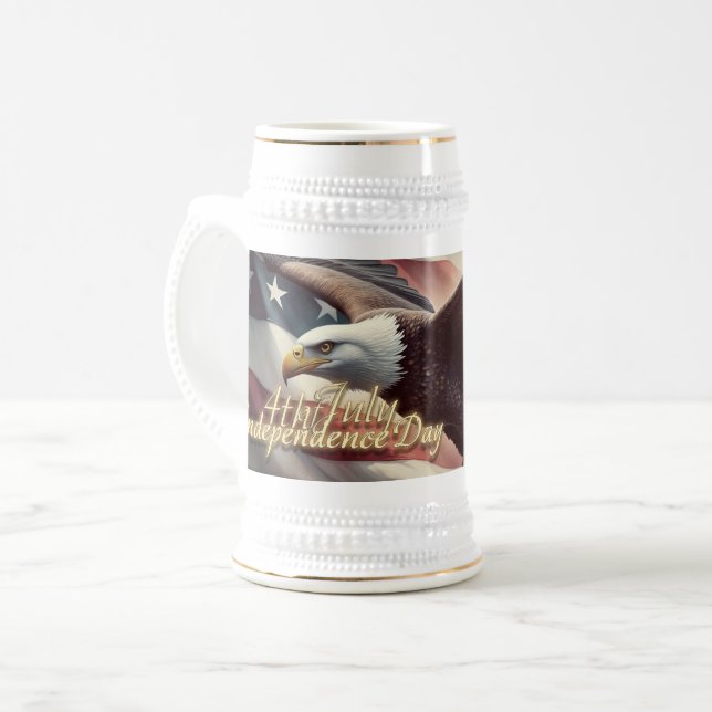 Chope À Bière Aigle du 4 juillet avec drapeau américain (Devant gauche)