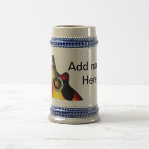 Chope À Bière Ajouter votre nom texte brun acoustique guitare éd