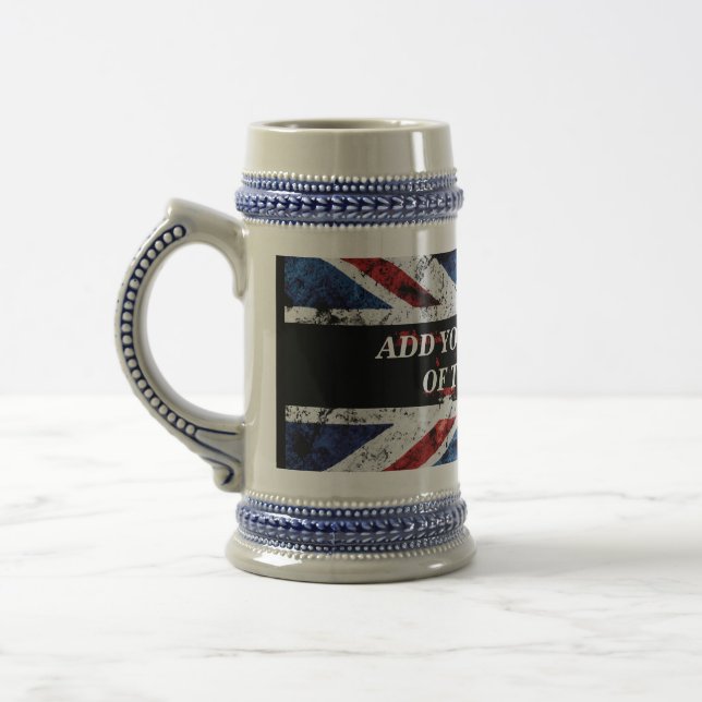 Chope À Bière Ajouter votre texte sur le drapeau anglais Jeu d'o (Gauche)