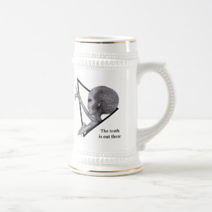 Chope À Bière Alien gris, la vérité est là