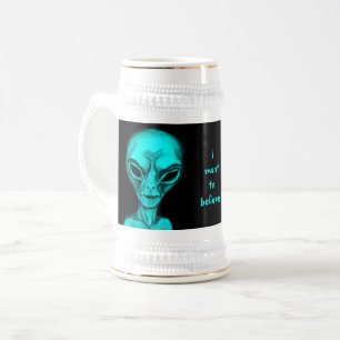Chope À Bière Alien, je veux croire