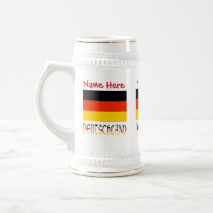 Chope À Bière Allemagne Drapeau allemand Rouge Personnalisation