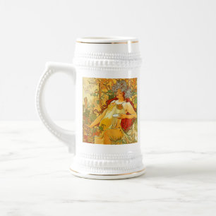 Chope À Bière Alphonse Mucha Art Nouveau Automne