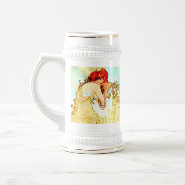 Chope À Bière Alphonse Mucha Art Nouveau Été (Gauche)