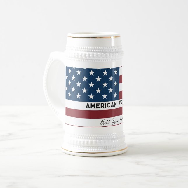 Chope À Bière American Freedom Personalized Name (Devant gauche)