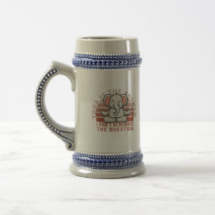 Chope À Bière Amusant éléphant mignon faisant du yoga. drôle de 