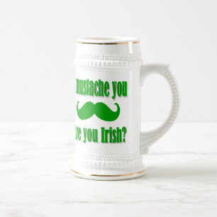 Chope À Bière Amusante moustache irlandaise St Patrick's day