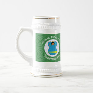 Chope À Bière Ange du drapeau d'Aruba Noël personnalisé
