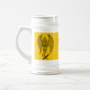 Chope À Bière Angel - design noir et jaune