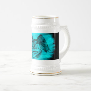 Chope À Bière Angel Eros en amour, design noir et vert