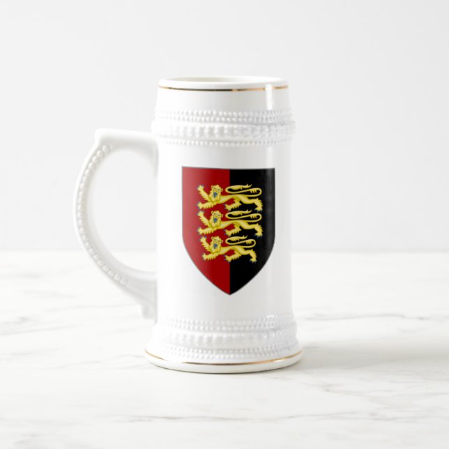 Chope À Bière Angleterre Stein - Lions sur rouge et noir (Gauche)