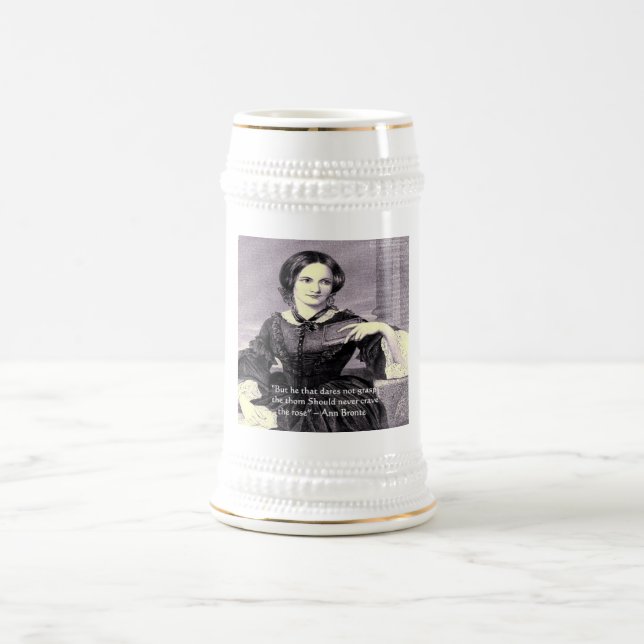 Chope À Bière Ann Bronte "Rose Épine" Citation de Sagesse Cadeau (Centre)