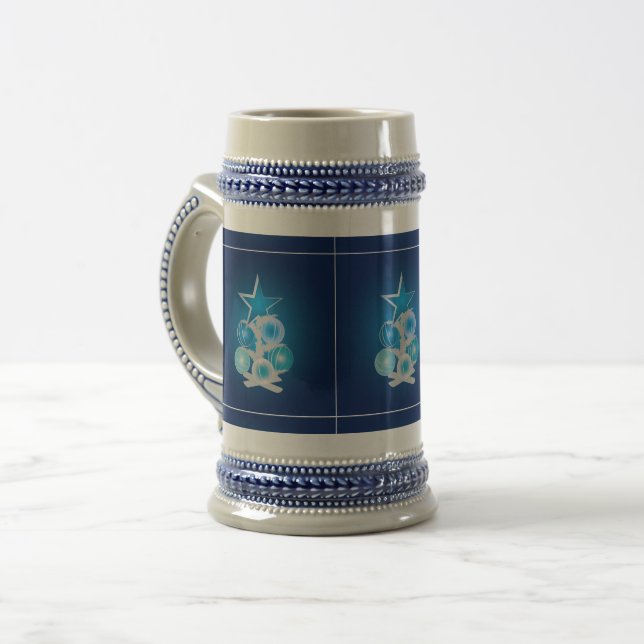 Chope À Bière Arbre de Noël bleu (Devant gauche)