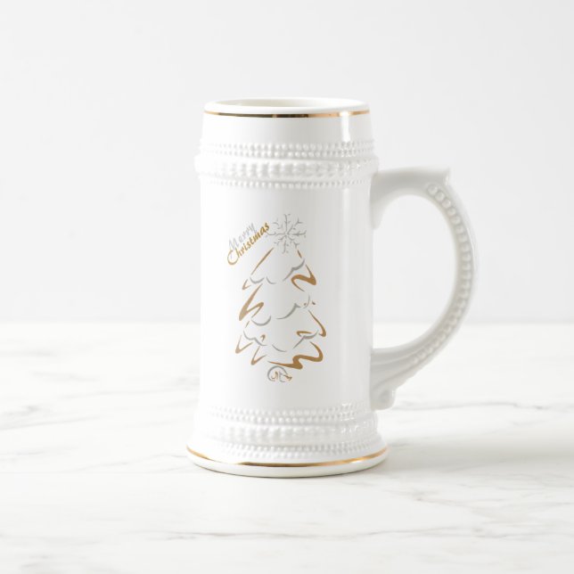 Chope À Bière Arbre de Noël d'or et d'argent (Droite)